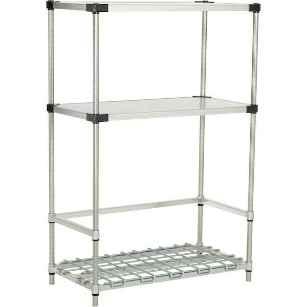 Nexel Poly-Z-Brite 2-Shelf Container/Keg Rack, 60W x 18D x 54H BK186052Z - main